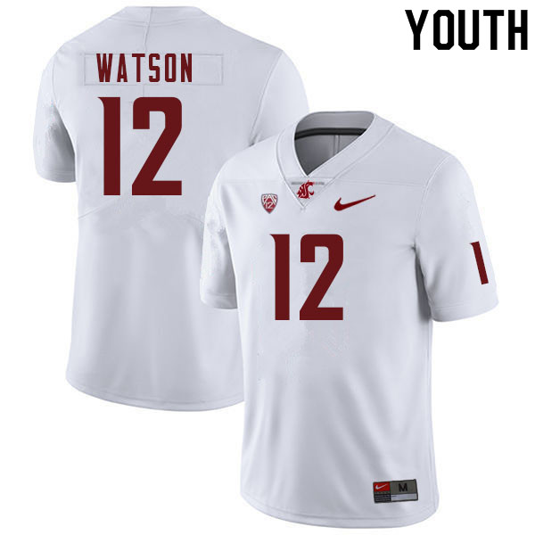 Youth #12 Jaylen Watson Washington Cougars College Football Jerseys Sale-White - Click Image to Close